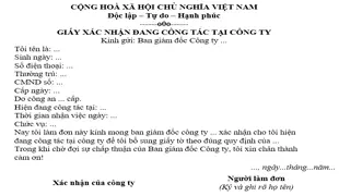 ​Mẫu giấy xác nhận làm việc tại công ty mới nhất năm 2023